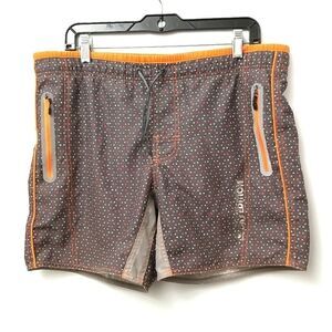 Point Zero Shorts Men's Size Small Dry Edition Orange Grey Zipper Pockets